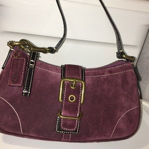 Coach Burgundy Suede Mini Bag
